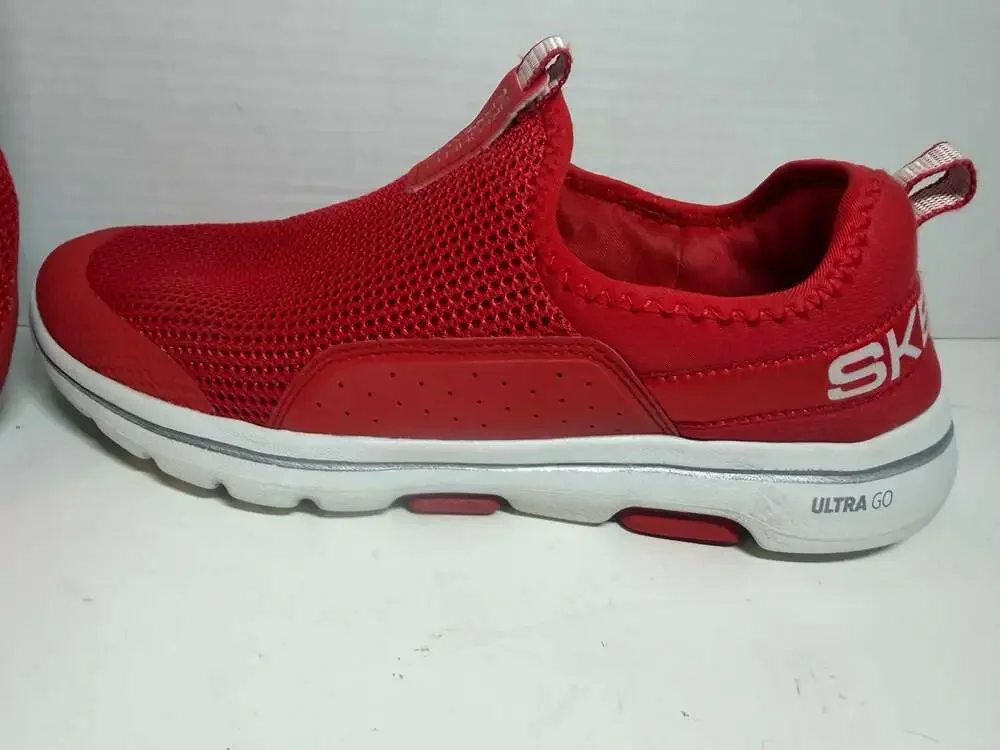 Skechers Go Walk Air Cooled Goga Mat Ultra Go Red Slip On Walking Shoes Sneakers
